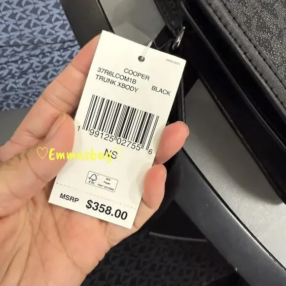 Michael Kors Cooper Embellished Signature Logo Trunk Crossbody Bag Black - Picture 7 of 8